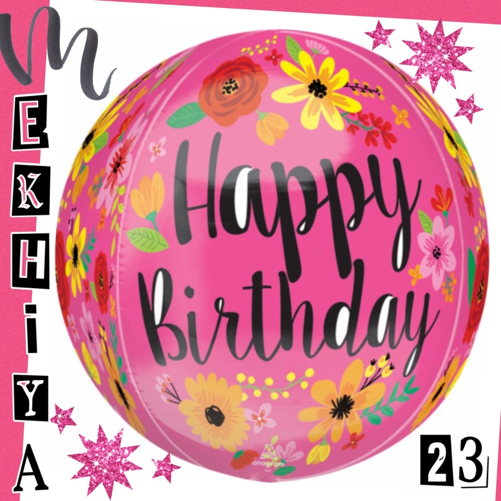 Happy Birthday Pink Balloon
